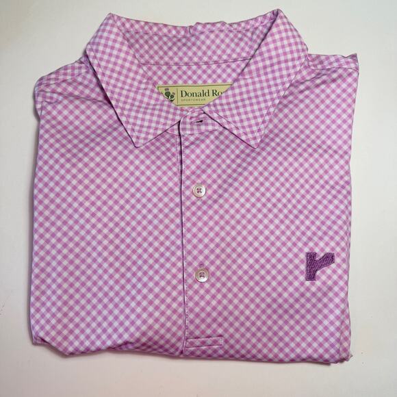 Donald Ross Other - Donald Ross Mens Polo L Ross Performance Golf Pink Check